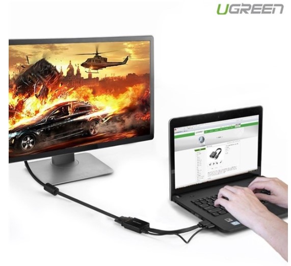 Cáp chuyển đổi HDMI to VGA dẹt có Audio Ugreen 40248 Chính hãng